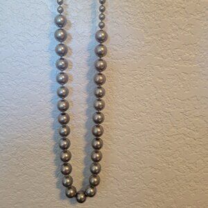 Silver faux pearl necklace